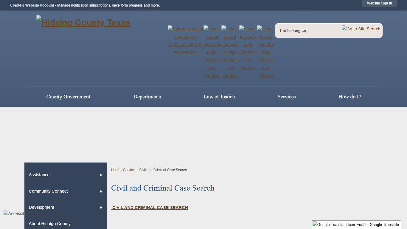 Civil and Criminal Case Search | Hidalgo County, TX - Official Website